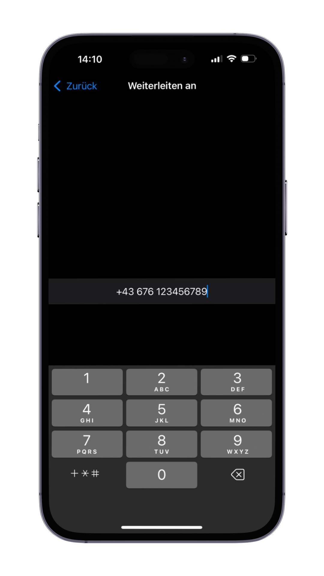 iPhone Schritt 2: Nummer eingeben