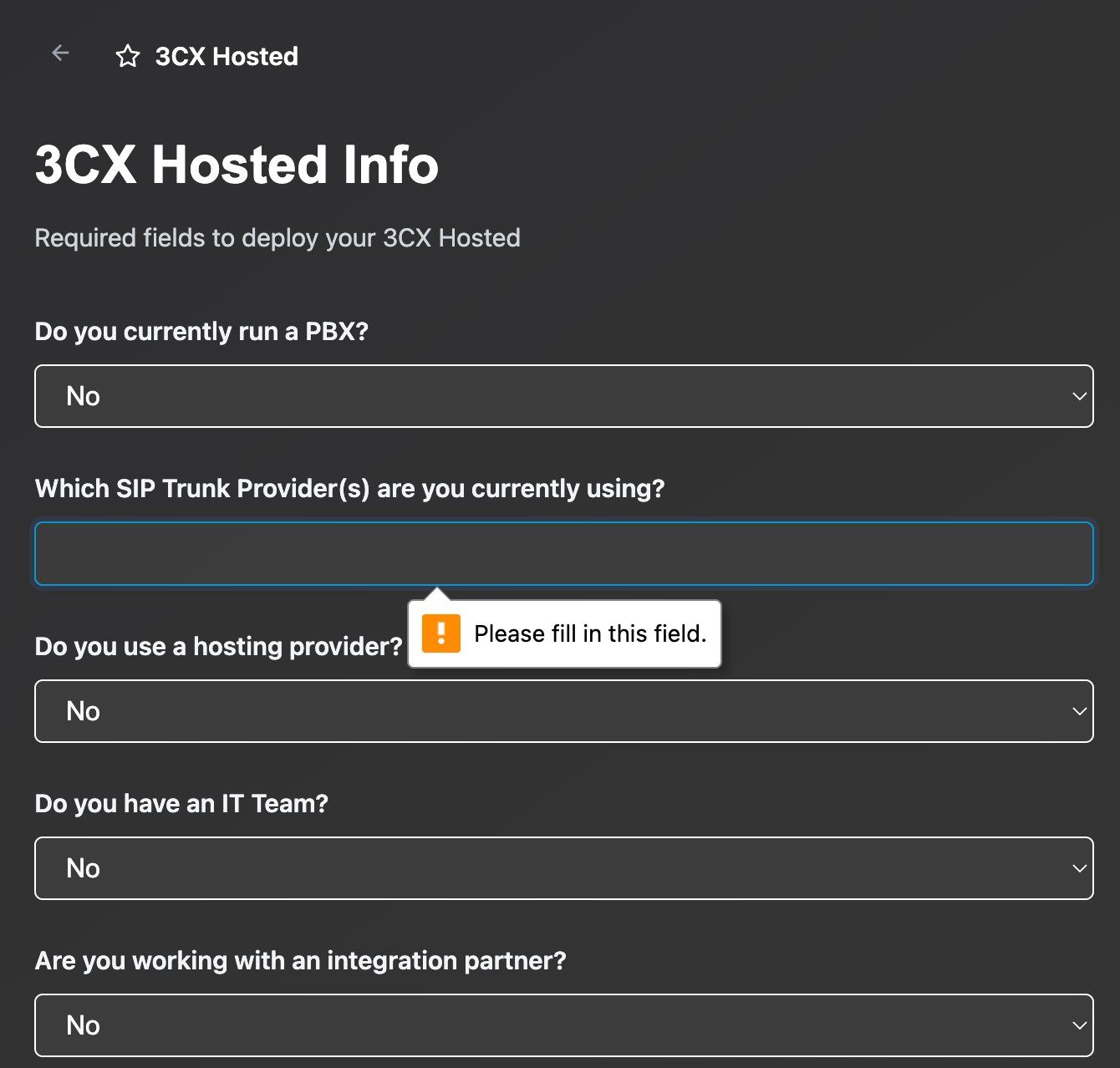 3CX Hosted Info