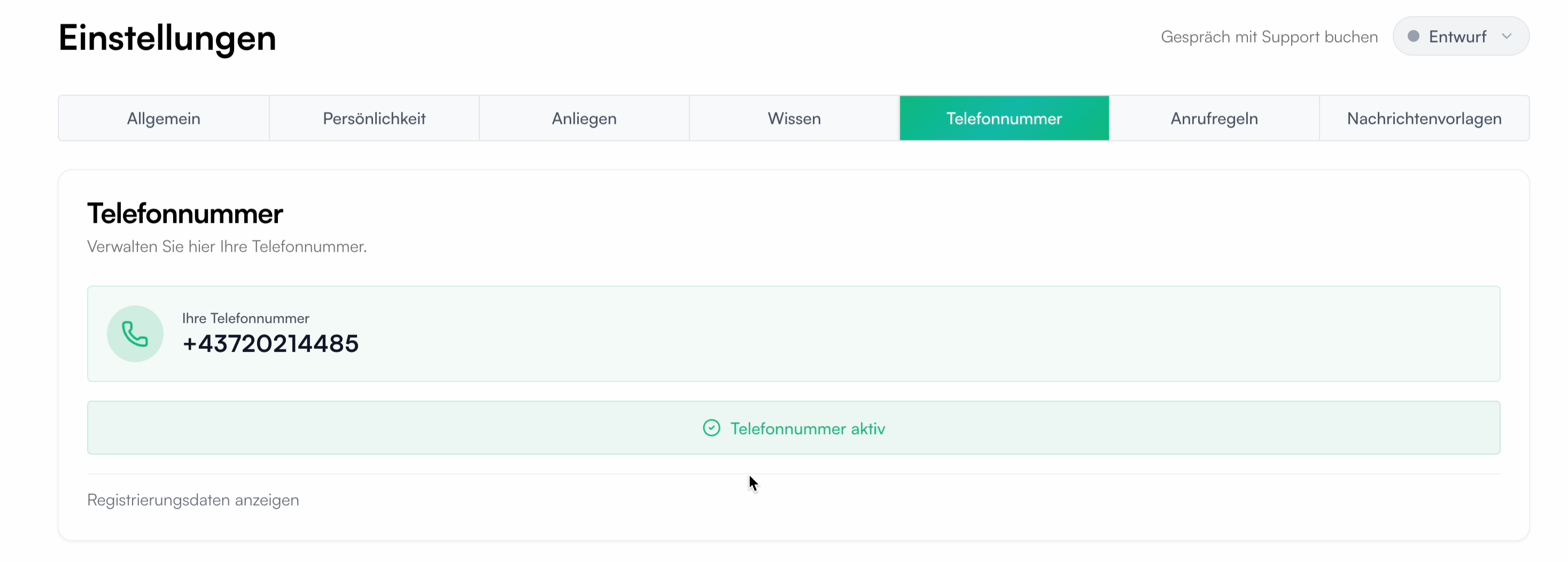 Reiter Telefonnummer mit zugewiesener Nummer